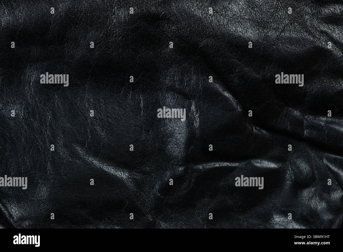 Abstract Black Leather Background, Macro Texture Stock Photo