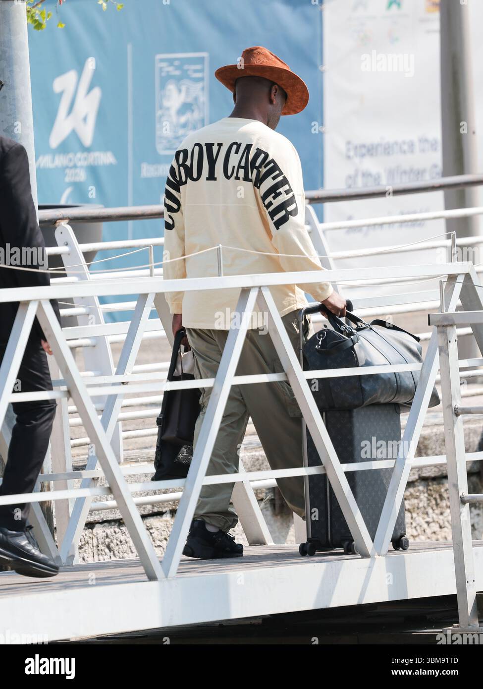 Venice, arrivals at the airport In the photo: Corey Gamble Stock Photo