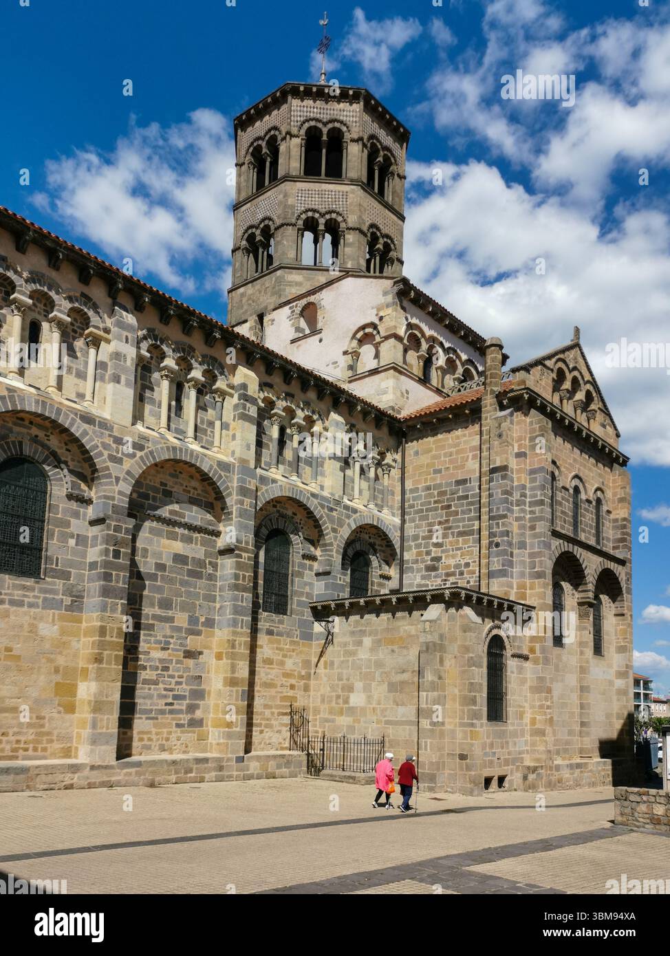 Issoire. Romanesque church Saint Austremoine, one of the five major Romanesque churches in Auvergne, Puy de Dome, Auvergne Rhone Alpes. France - Smartphone Captured Stock Image