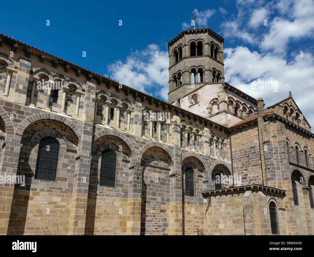 Issoire. Romanesque church Saint Austremoine, one of the five major Romanesque churches in Auvergne, Puy de Dome, Auvergne Rhone Alpes. France - Smartphone Captured Stock Image