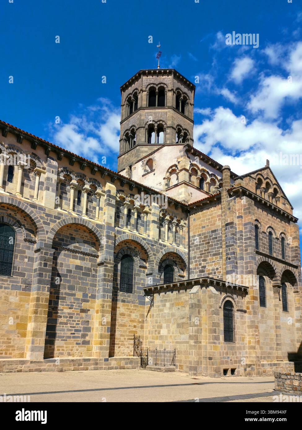 Issoire. Romanesque church Saint Austremoine, one of the five major Romanesque churches in Auvergne, Puy de Dome, Auvergne Rhone Alpes. France - Smartphone Captured Stock Image