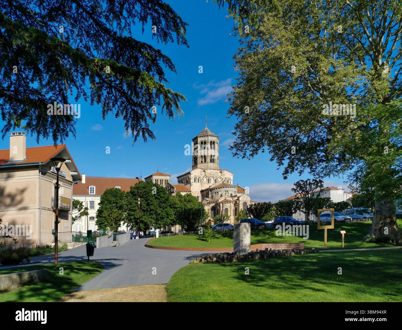 Issoire. Romanesque church Saint Austremoine, one of the five major Romanesque churches in Auvergne, Puy de Dome, Auvergne Rhone Alpes. France - Smartphone Captured Stock Image