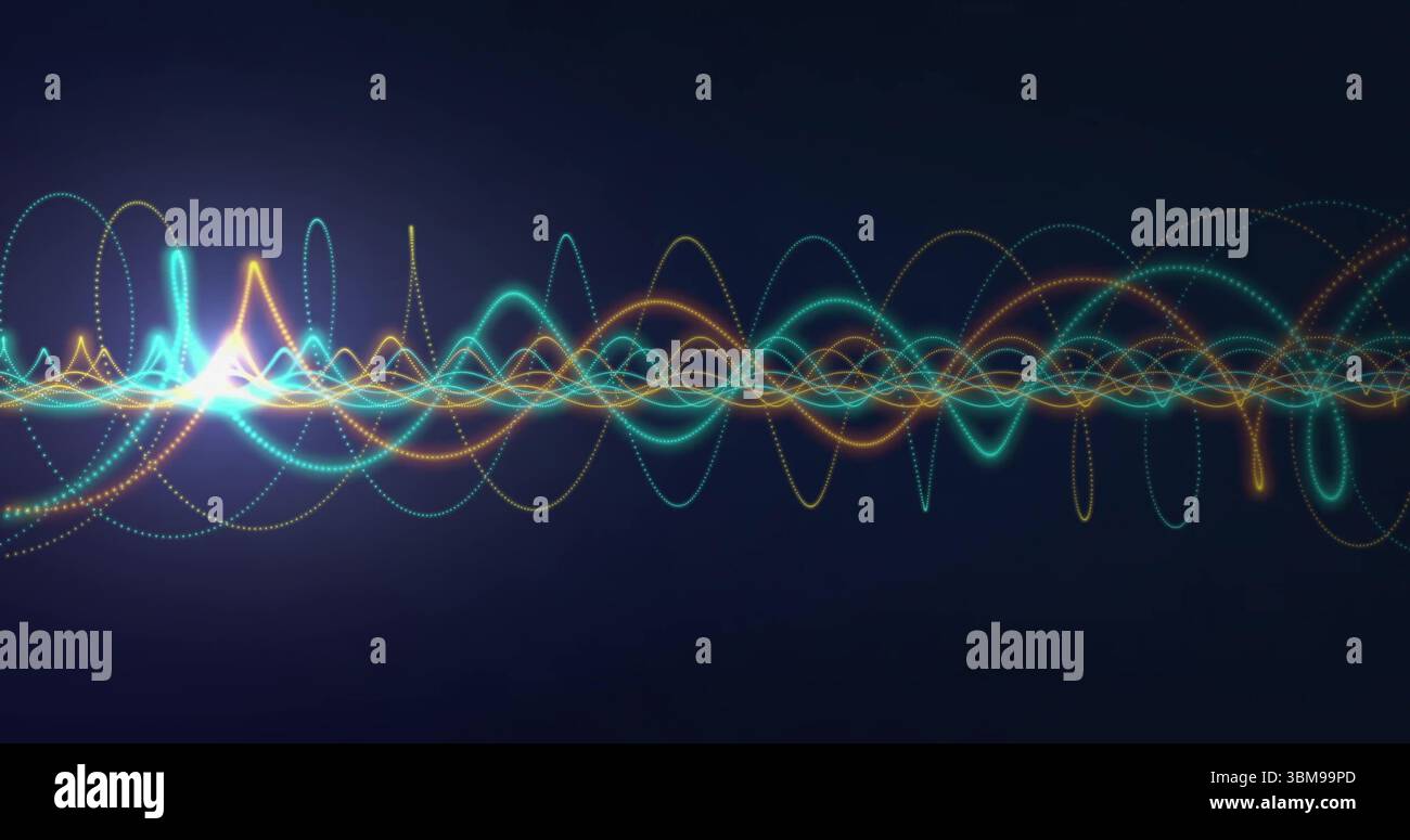 Dynamic abstract visualization overlapping waveforms hi-res stock ...
