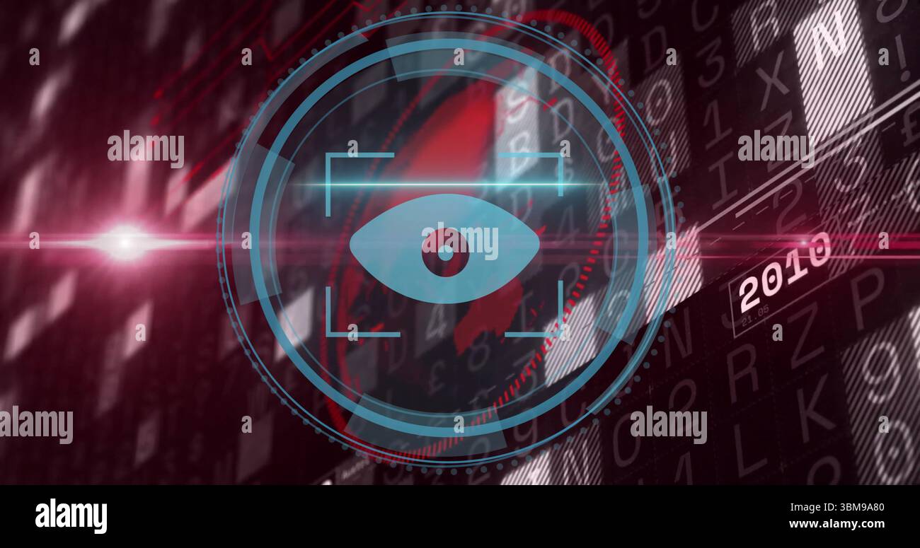 Pink line eye scan icon hi-res stock photography and images - Alamy