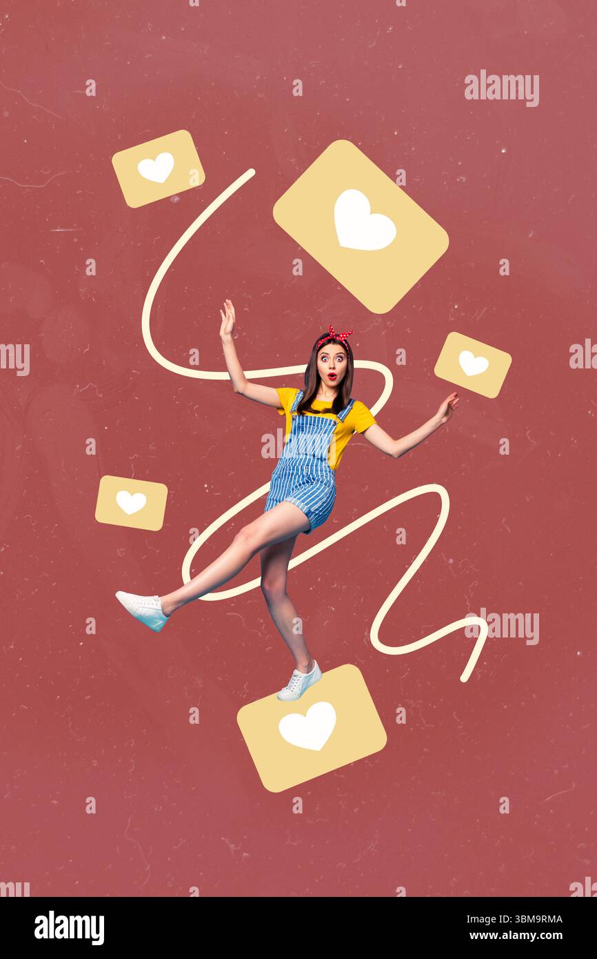 Abstract template collage of person moving with many like reaction on ...