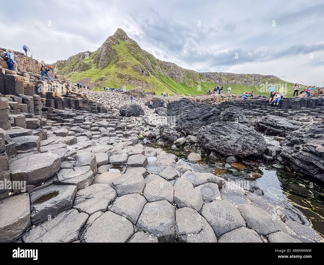 Giant's causeway. Unique rock formation of basalt columns and shoreline ...