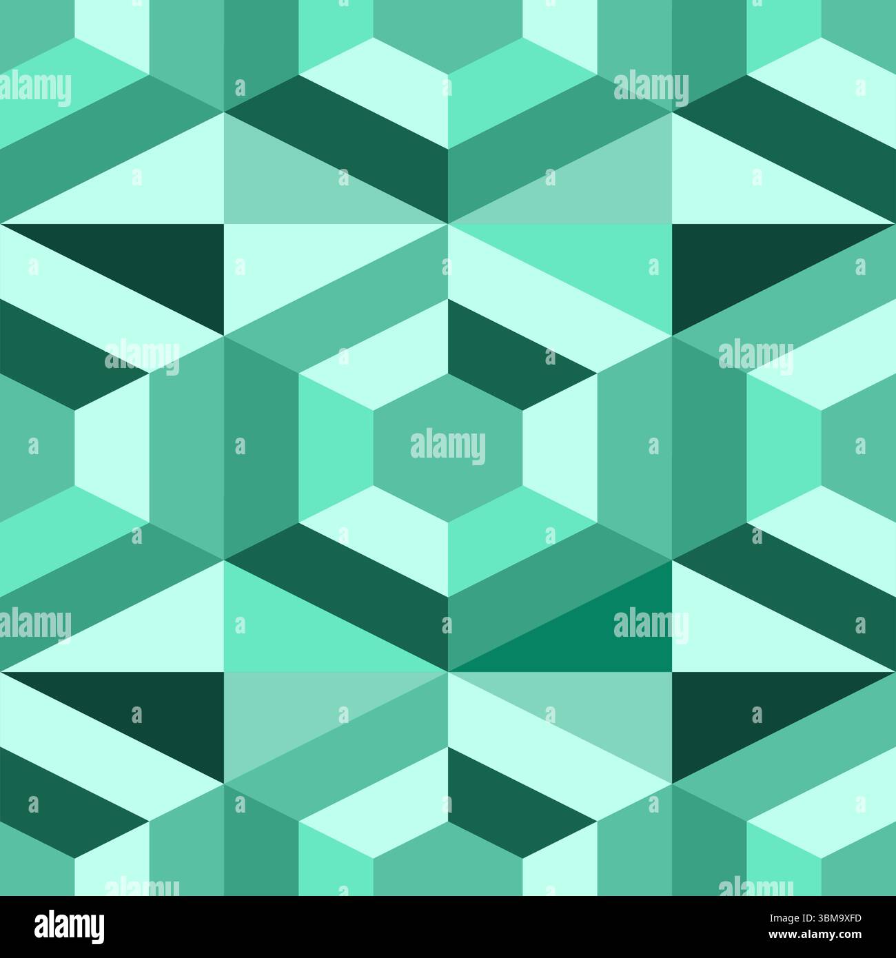 Green diamonds seamless geometric pattern vector illustration Stock Vector