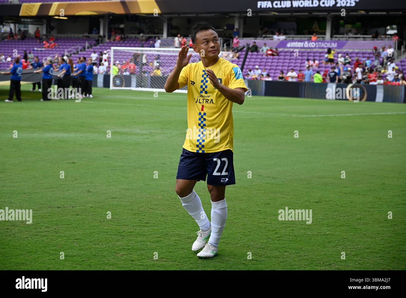 Auckland City's Tong Zhou (22) before a Club World Cup Group C soccer ...