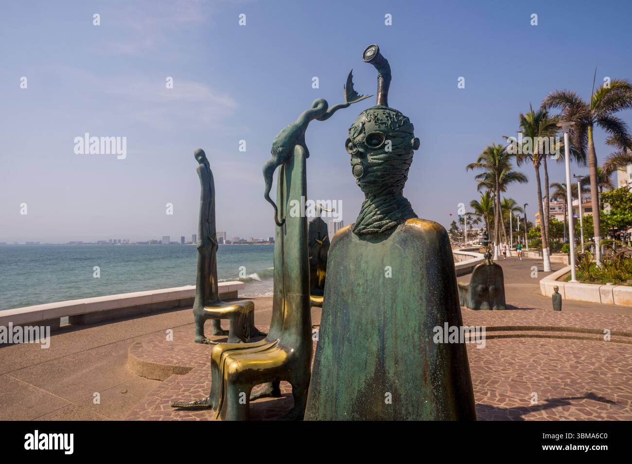 The Malecon boardwalk with The Rotunda of the Sea bronze sculptures by ...