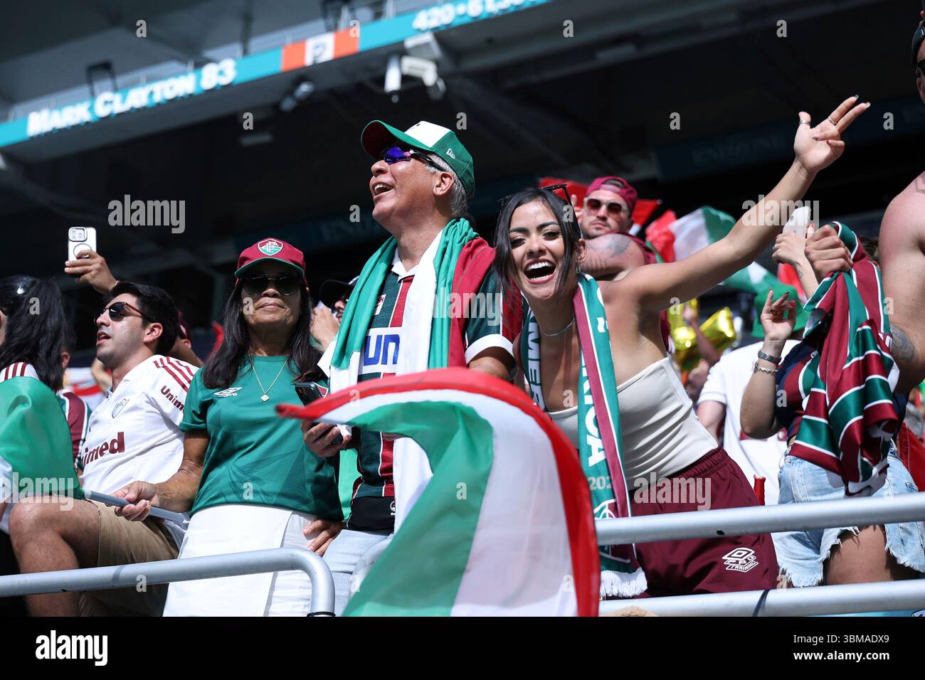 MIAMI GARDENS, FL - JUNE 25: Fluminense FC fans cheered during the ...