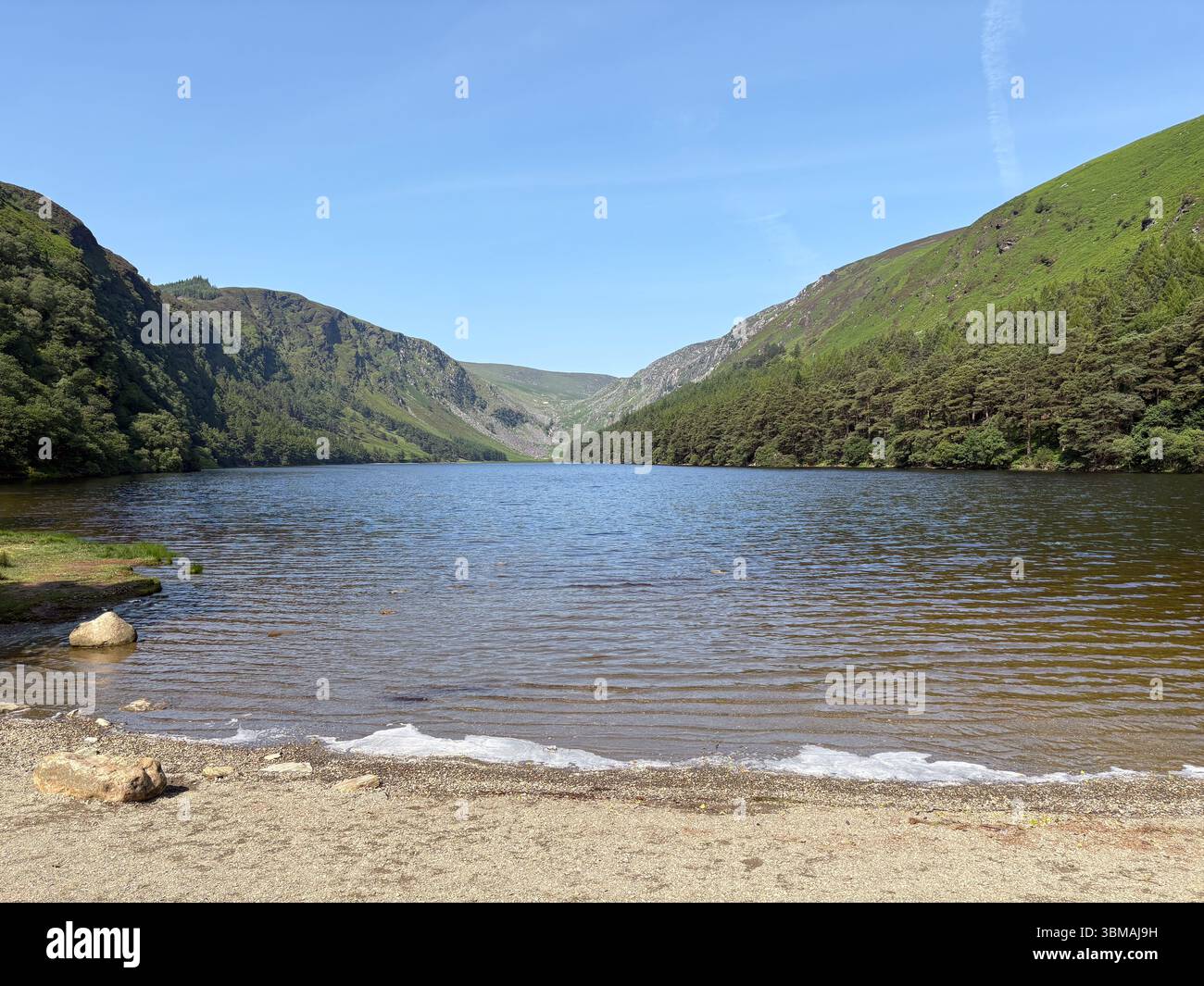 Glendalough upper lake. Scenic natural landscape view of the lake ...