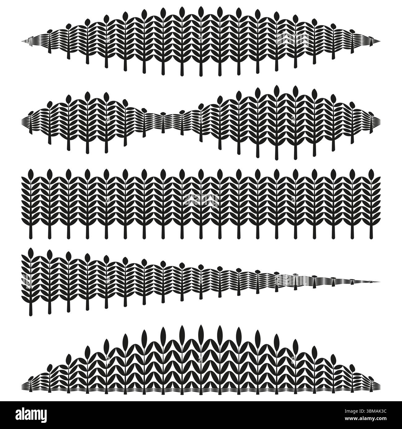 Horizontal decorative elements. Abstract line pattern. Graphic border Vector. Ornamental divider illustration. Stock Vector