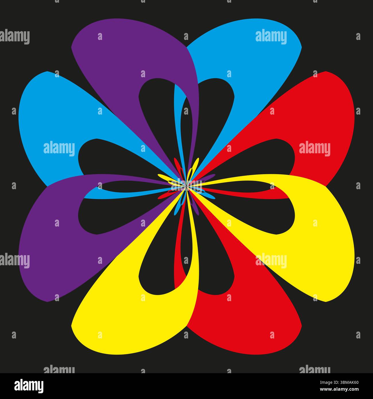 Flower icon pattern. Multicolor petal design. Bright floral ...