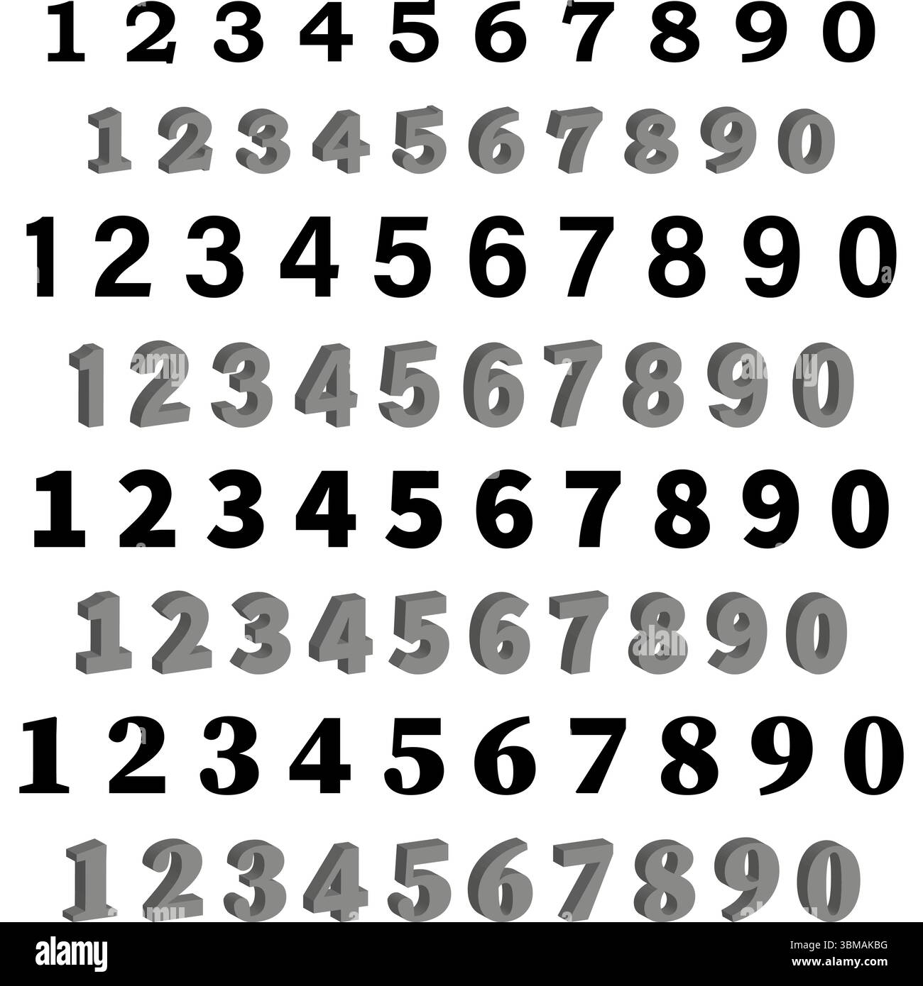 Number digit collection. Numeric character set. Mathematical symbol ...