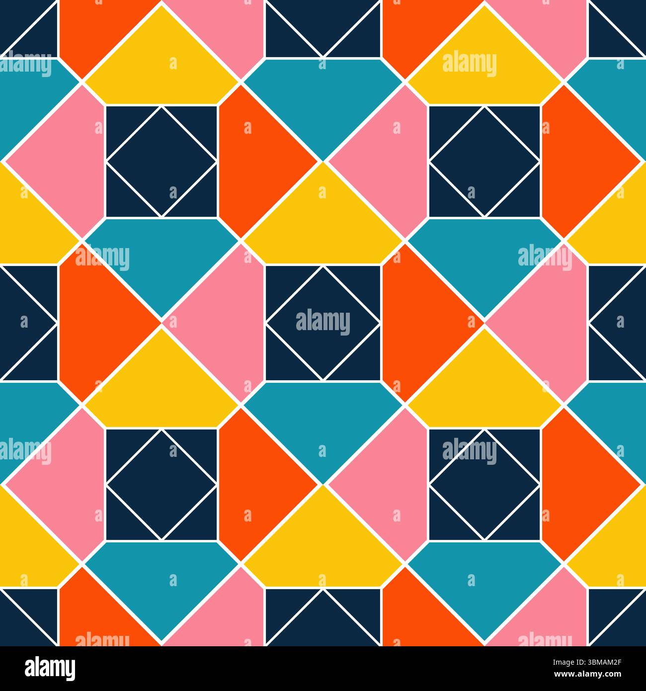 Colourful geometric seamless pattern with shapes vector illustration Stock Vector