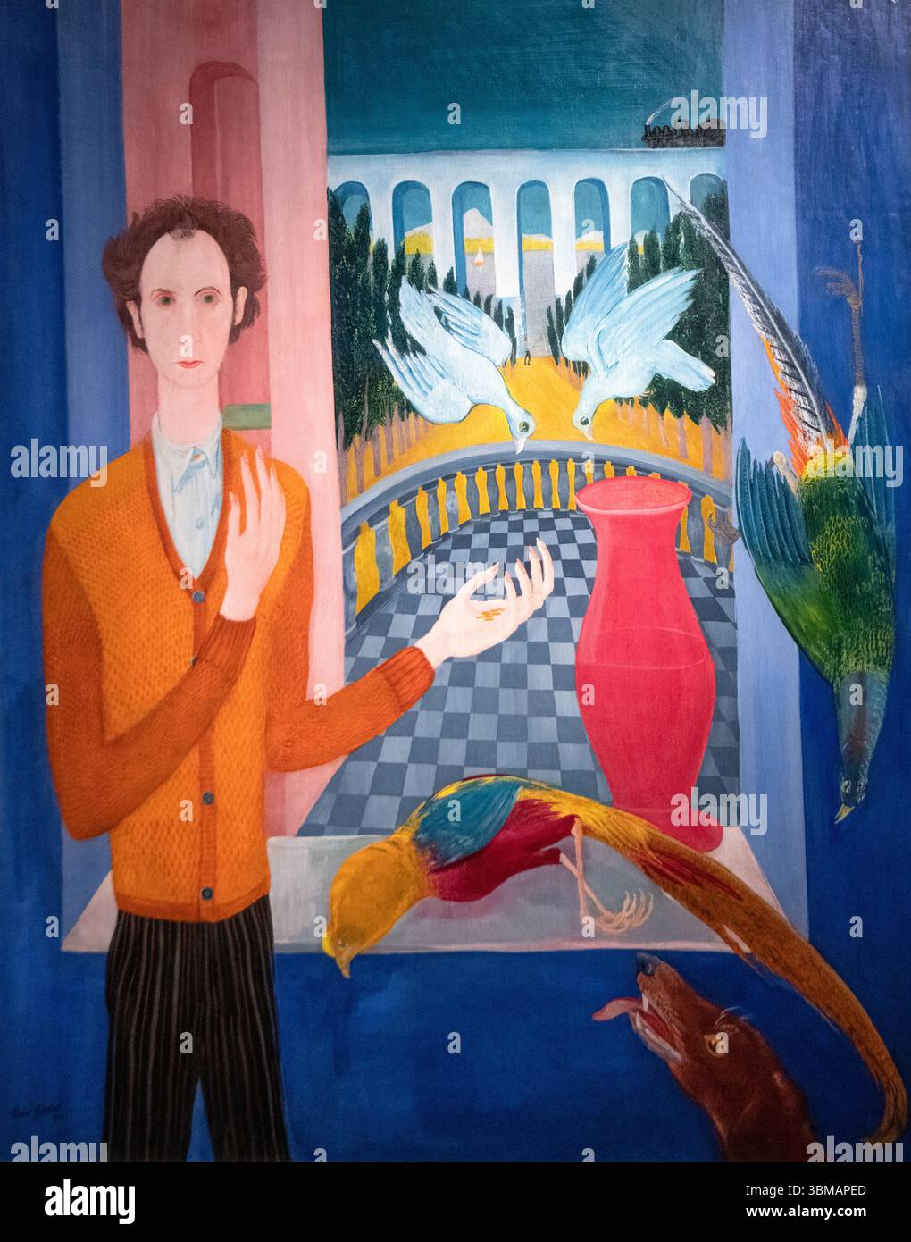 Jeno Paizs Goebel: 'Self-portrait with Doves (Golden Age)' (1931) Stock Photo