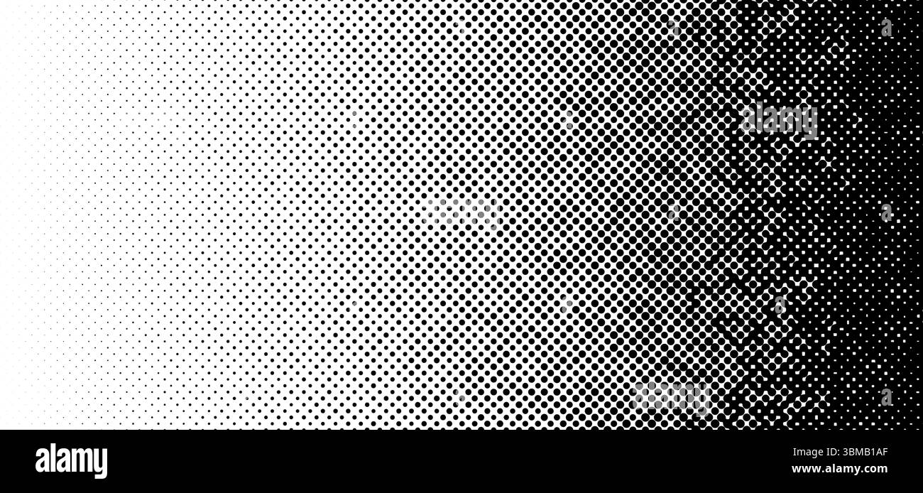 Grunge halftone gradient texture. Black pixelated backdrop. Weathered ...