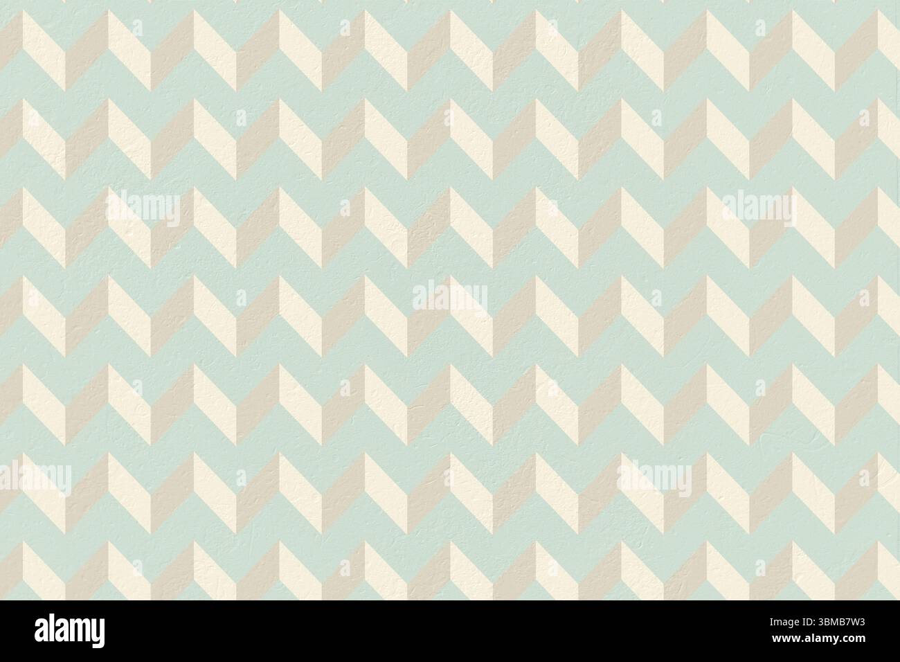 Blue and cream patterned wallpaper Stock Photo