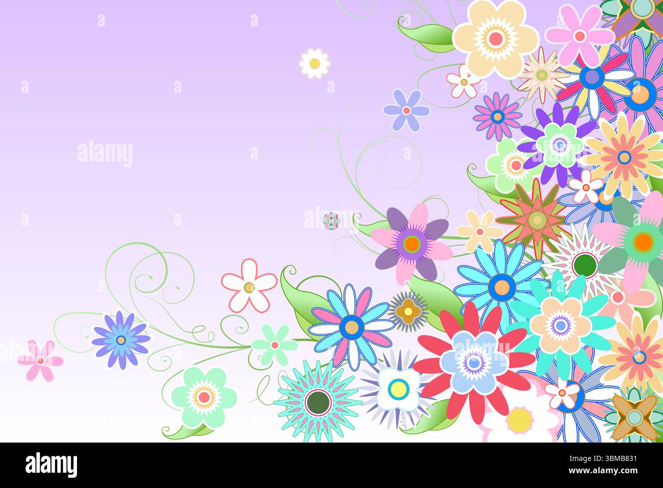 Digitally generated girly floral design Stock Photo