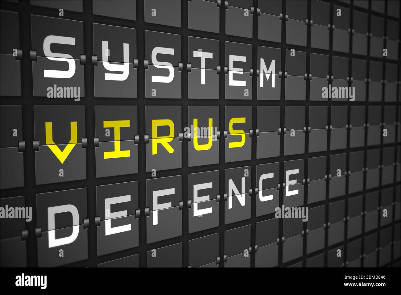 Virus buzzwords on black mechanical board Stock Photo