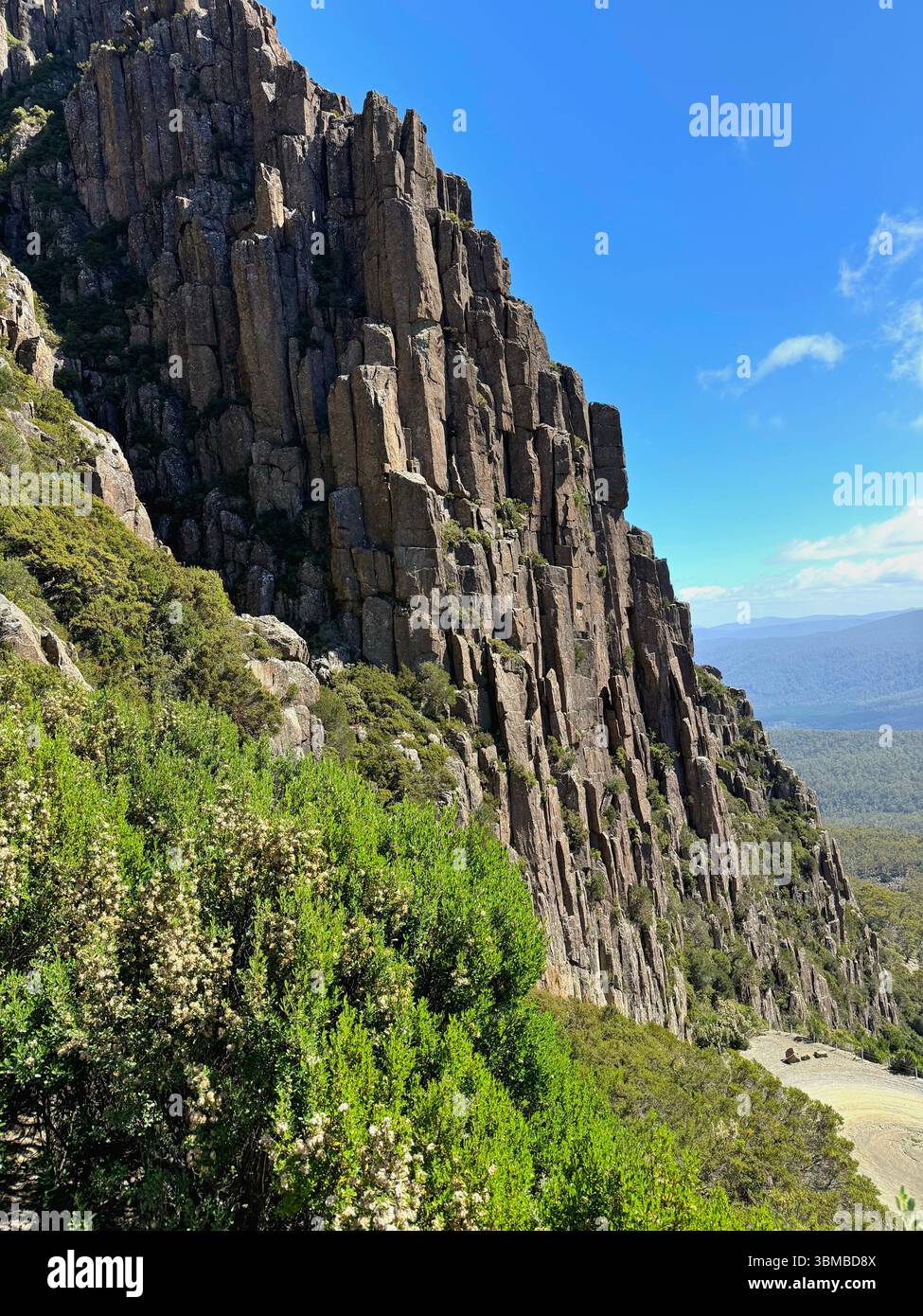 Jacobs Ladder in Ben Lomond National Park Tasmania (Australia) with dolerite block rock columns in wonderful alpine national park Stock Photo