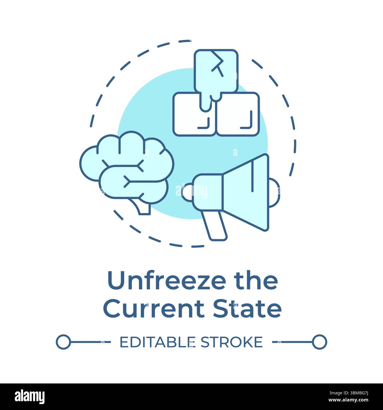 Unfreeze current state soft blue concept icon Stock Vector