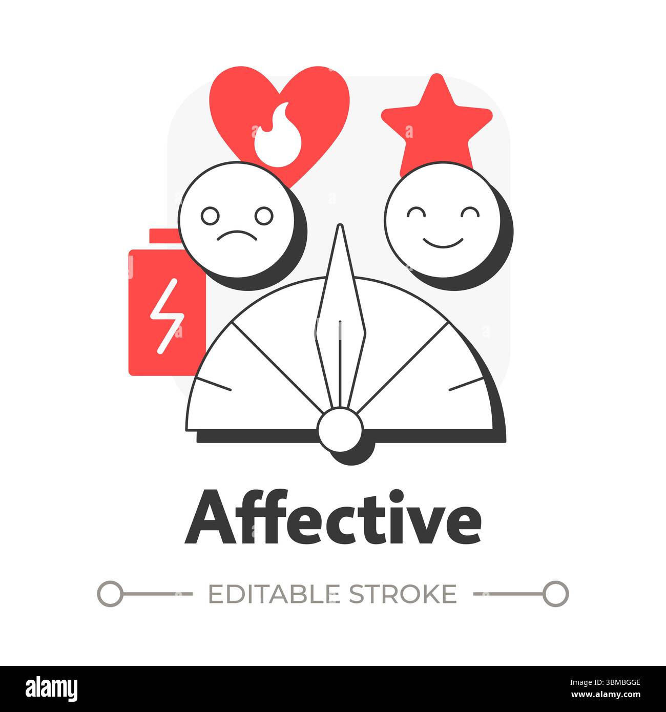 Affective flat outline concept icon Stock Vector Image & Art - Alamy