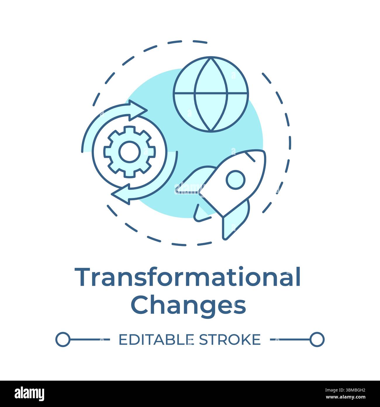 Transformational changes soft blue concept icon Stock Vector