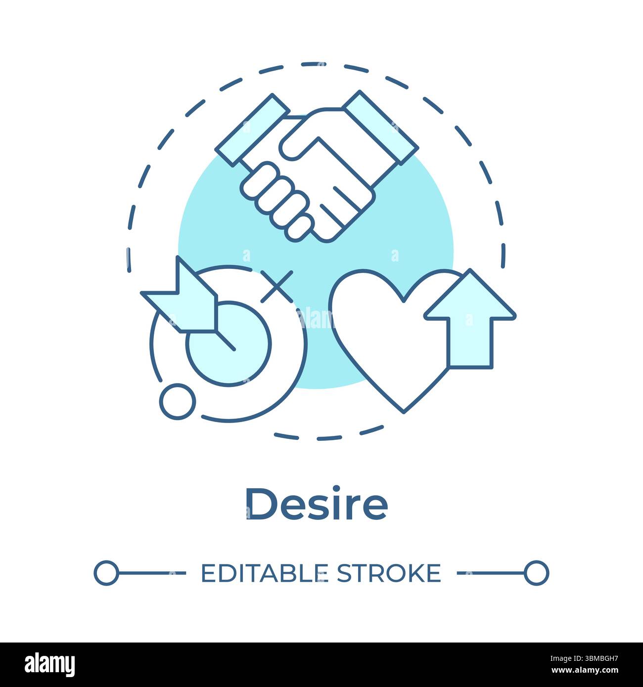 Desire soft blue concept icon Stock Vector