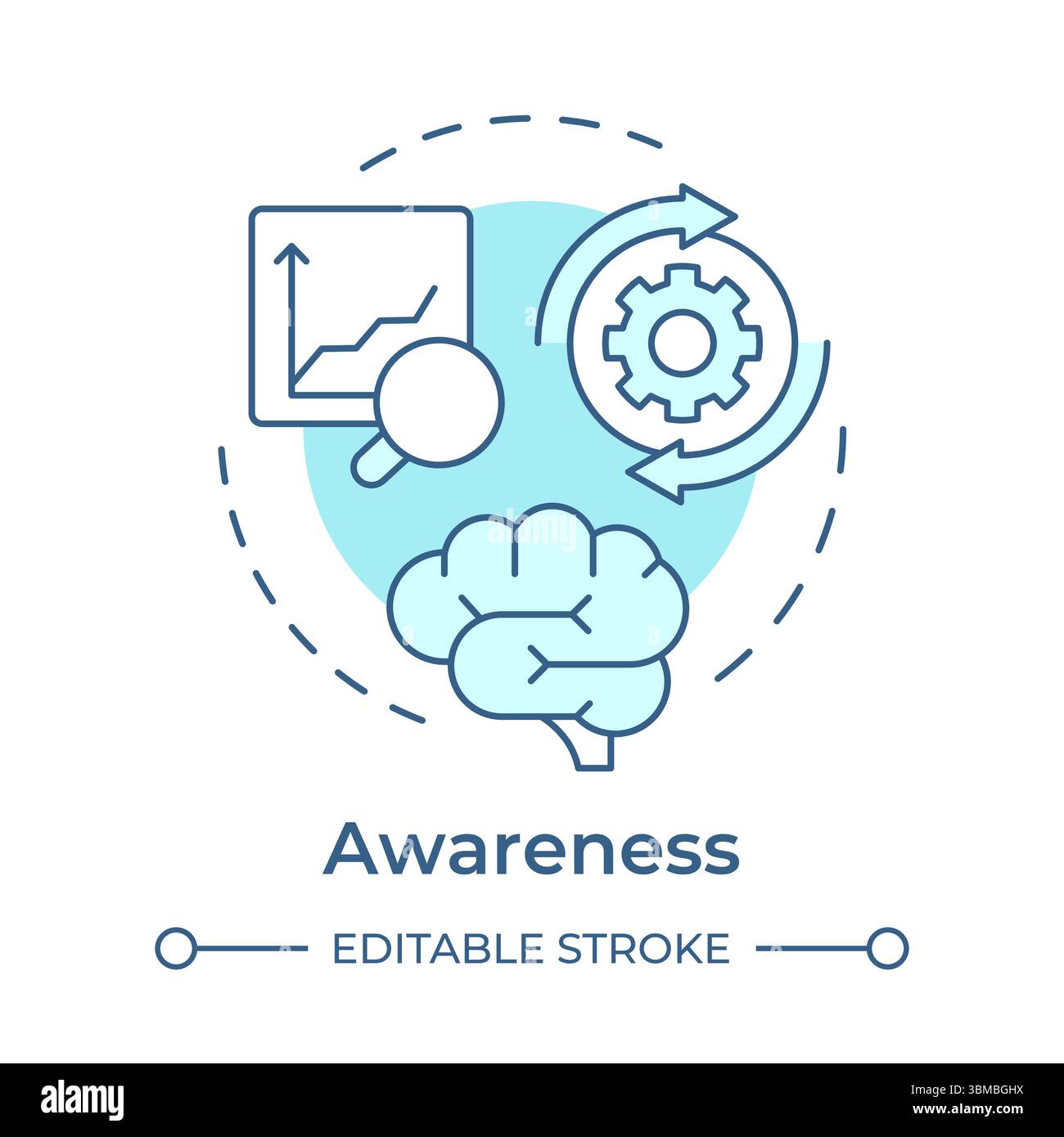 Awareness soft blue concept icon Stock Vector