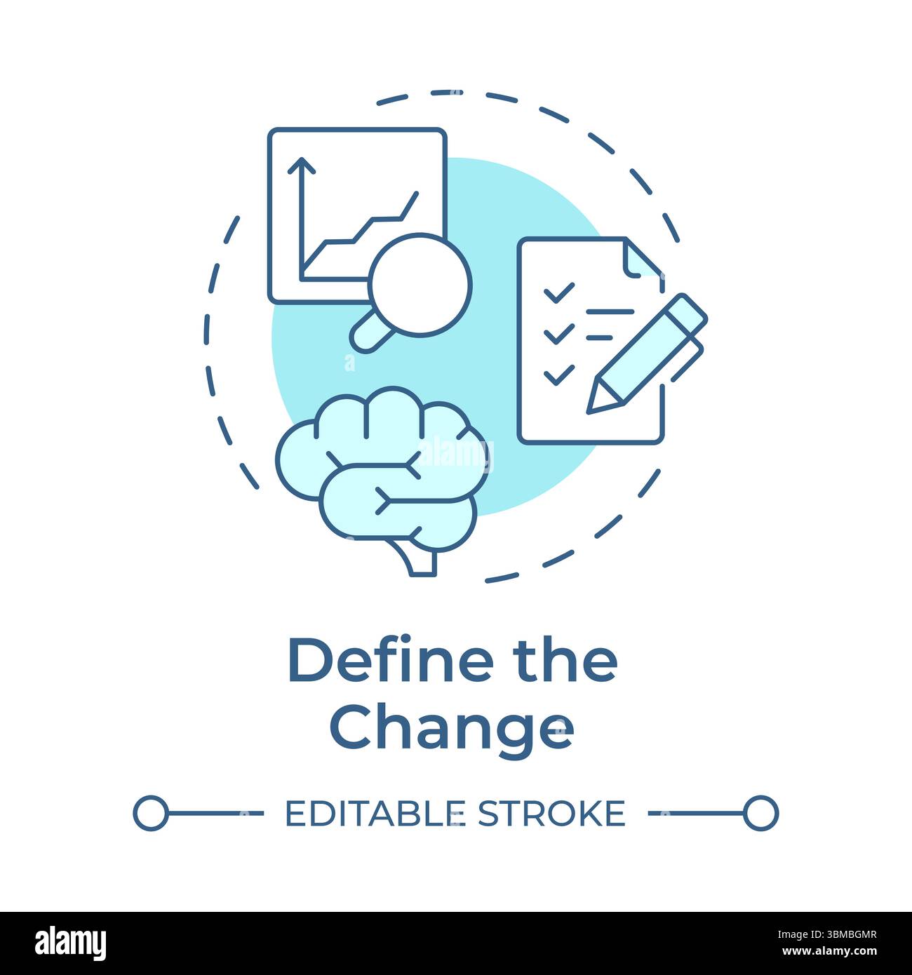 Define change soft blue concept icon Stock Vector