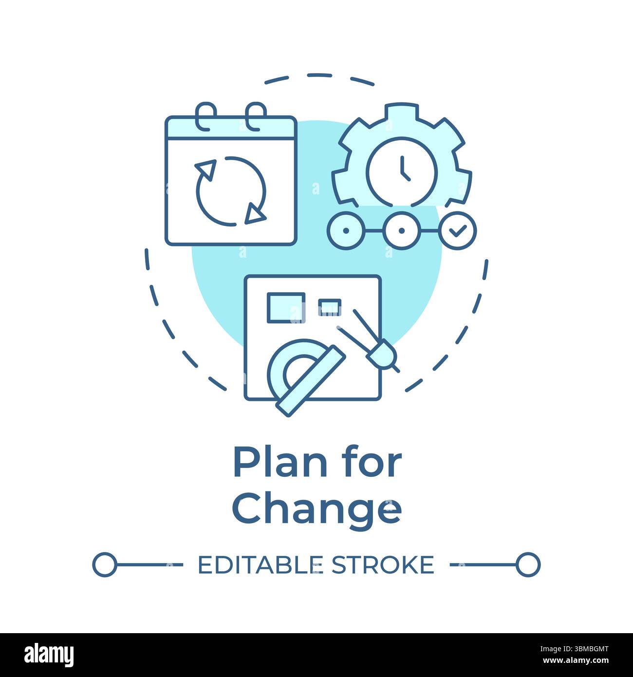 Plan for change soft blue concept icon Stock Vector