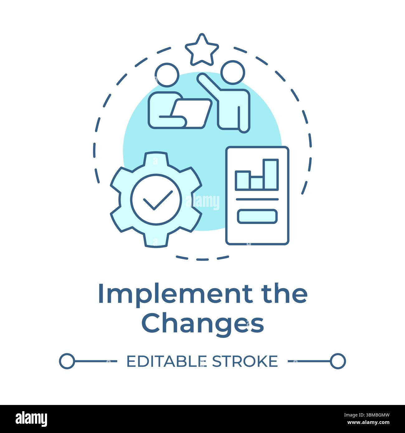 Implement changes soft blue concept icon Stock Vector