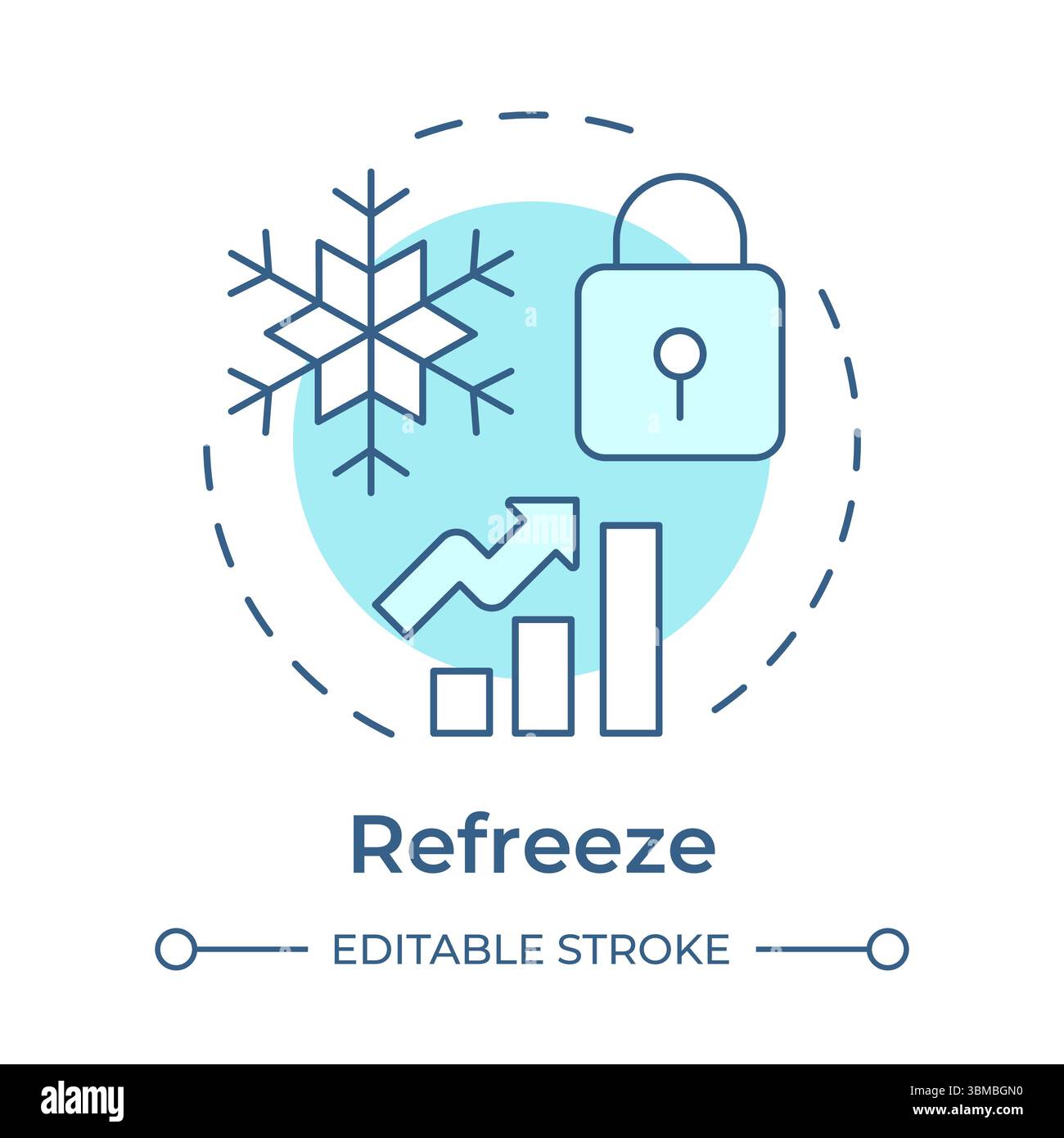 Refreeze soft blue concept icon Stock Vector