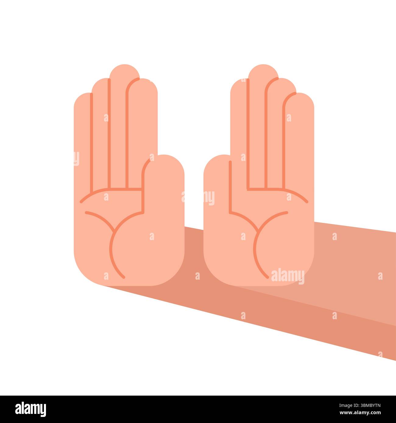 Hand stop refusal sign. Outstretched palms refusal sign Stock Vector ...