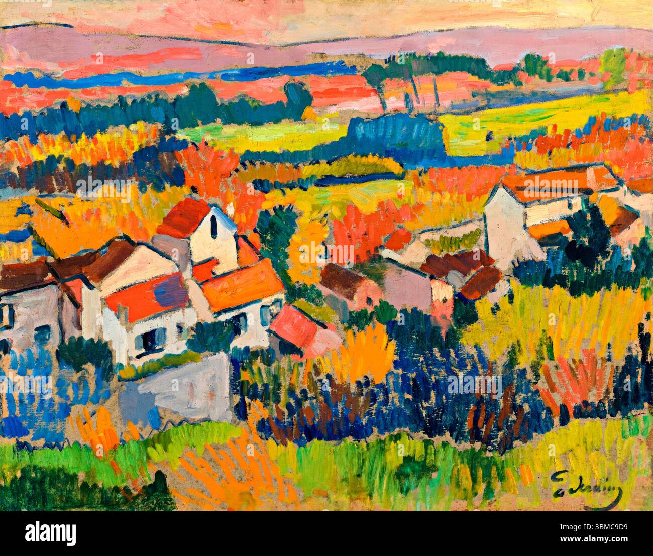 Andr Derain Landscape Near Chatou Painting In Oil On Panel 1904 andr-derain-landscape-near-chatou-painting-in-oil-on-panel-1904