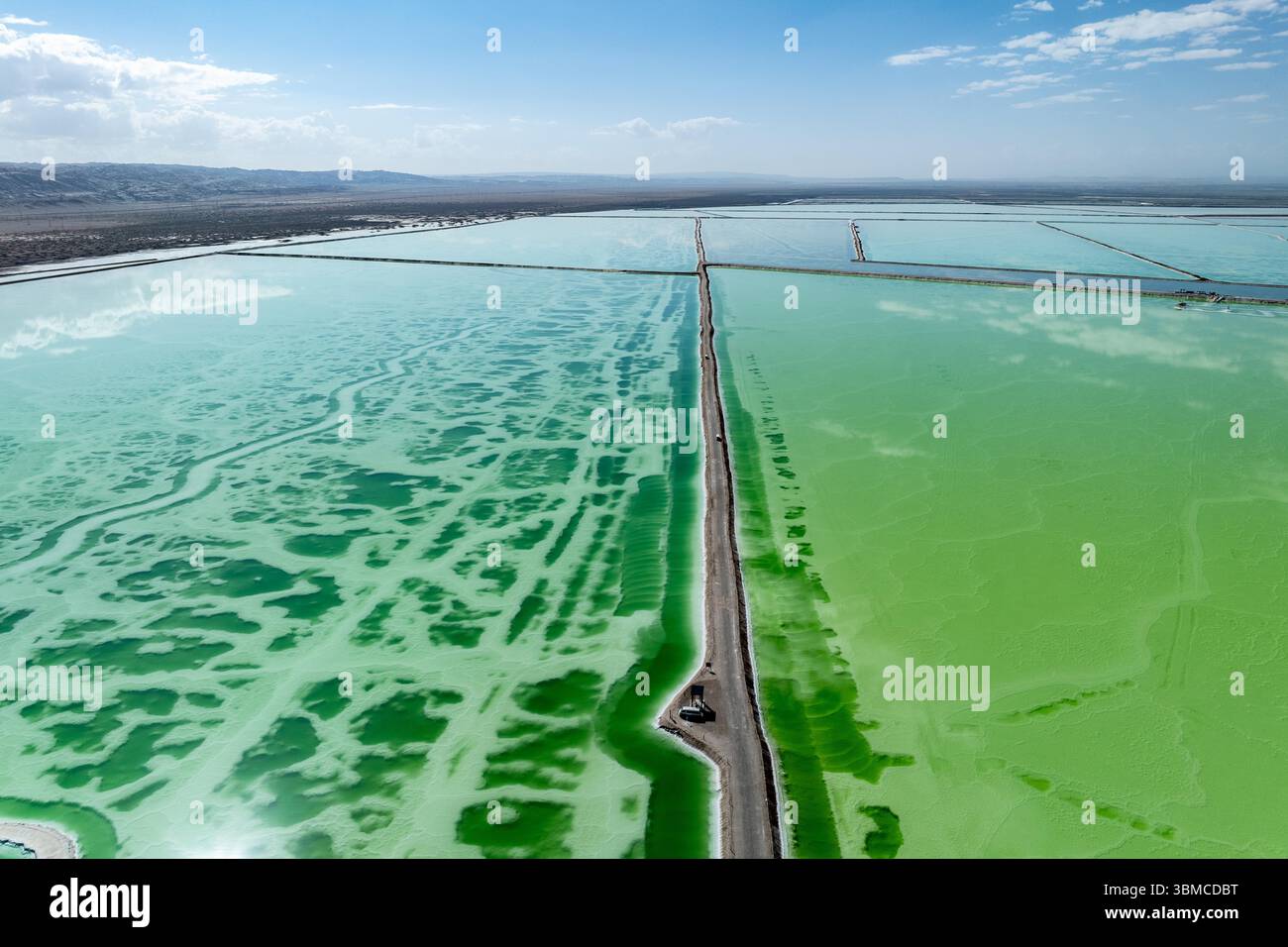 Aerial photo shows emerald Lake with marvelous natural colors shinning ...