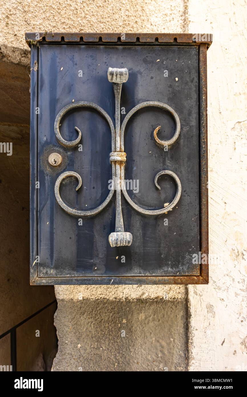 The narrow, shady streets of the old town of Vrbnik on the island of KRK in Croatia Stock Photo