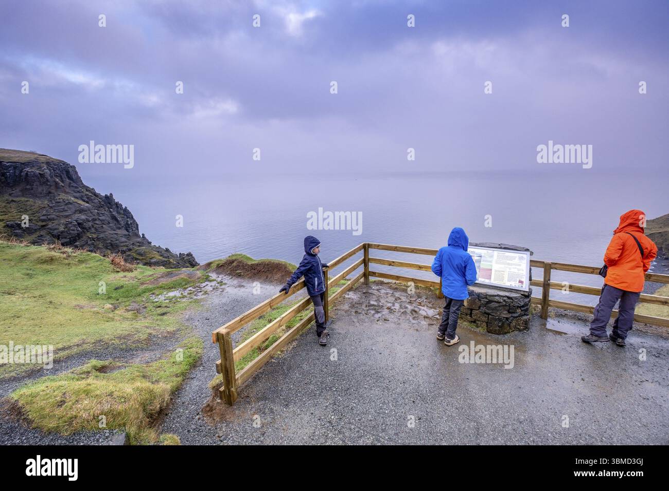 Viewpoint, An Cailc, Diatomite, mining, Trotternish, Highlands, Scotland, United Kingdom, Europe Stock Photo