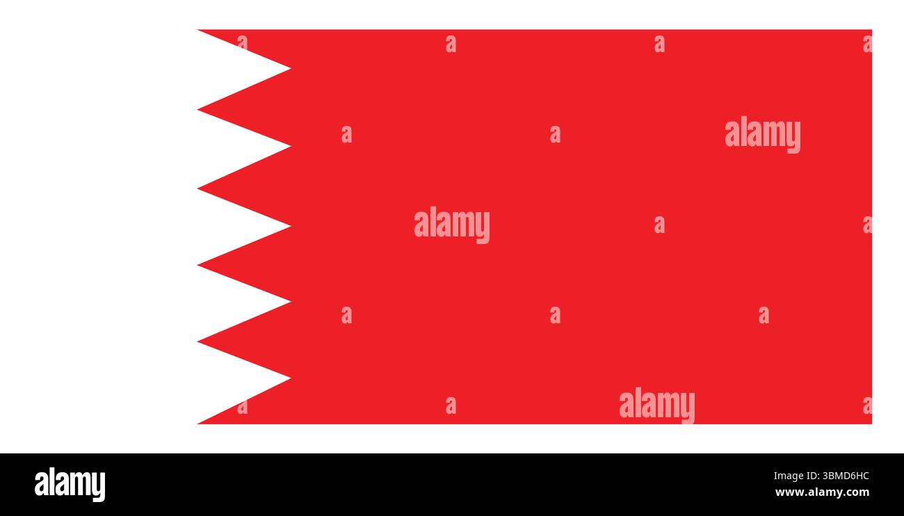 Bahrain national flag vector with celebration design elements. Ideal for national day, patriotic themes, cultural identity and Middle Eastern heritage. Stock Vector