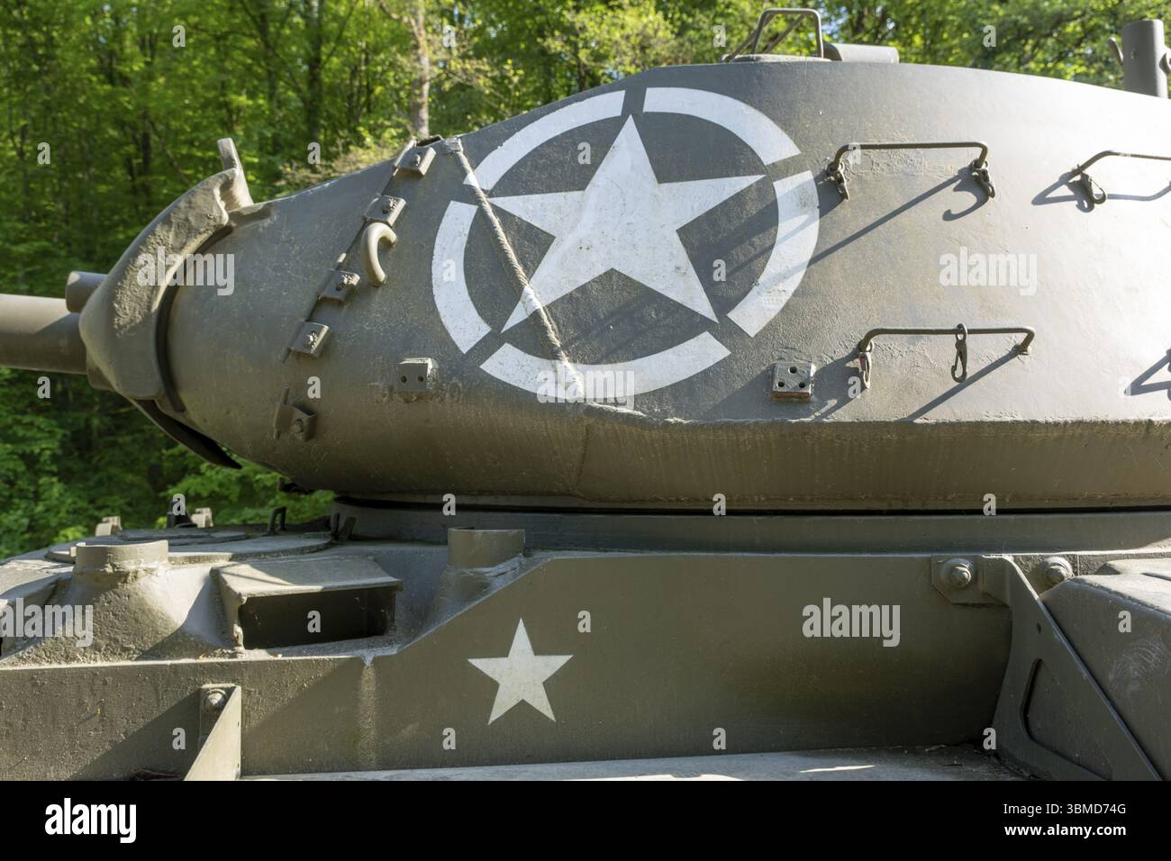 Star on an American Char M41 Walker Bulldog tank in front of a bunker ...