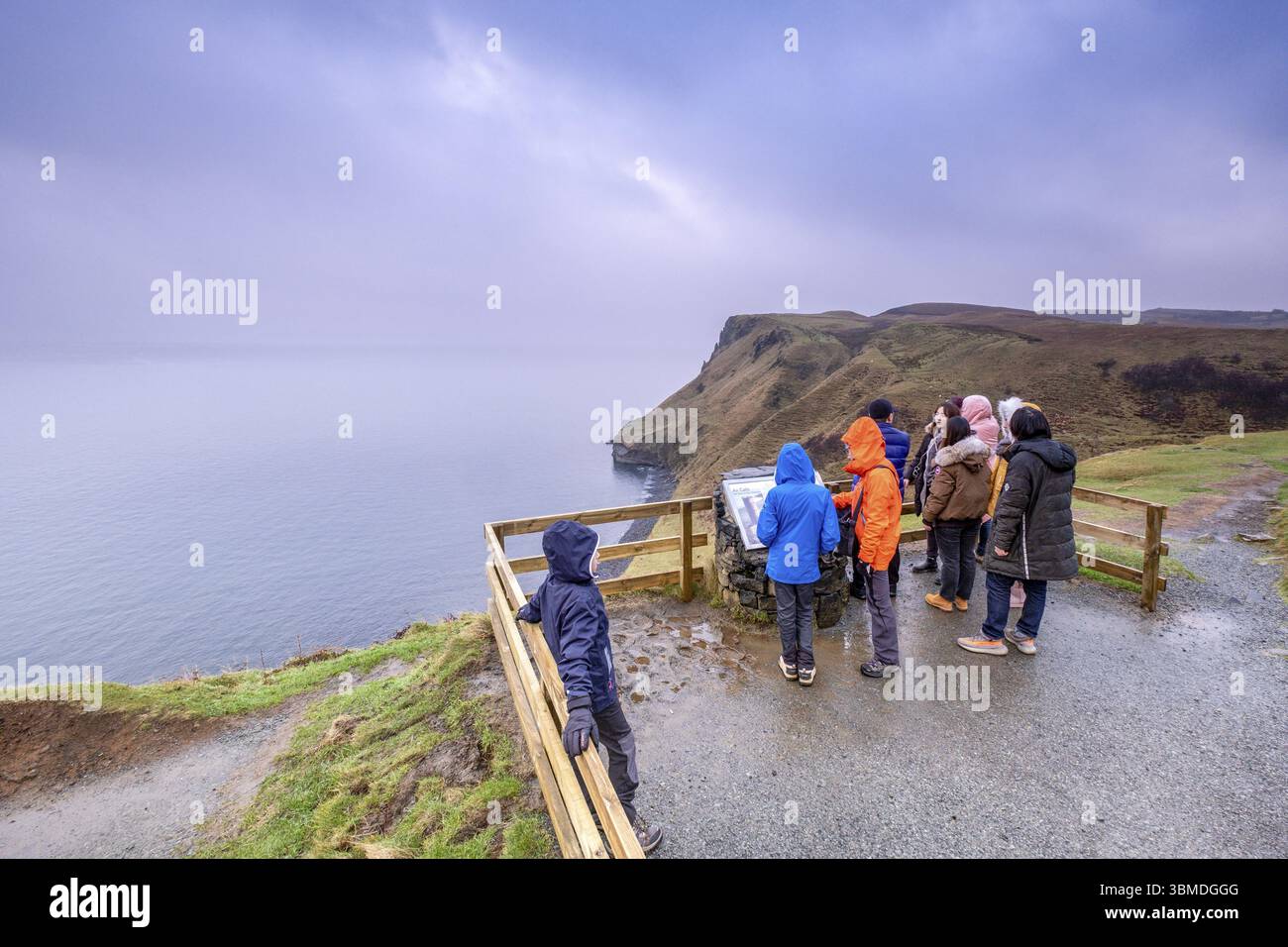 Viewpoint, An Cailc, Diatomite, mining, Trotternish, Highlands, Scotland, United Kingdom, Europe Stock Photo