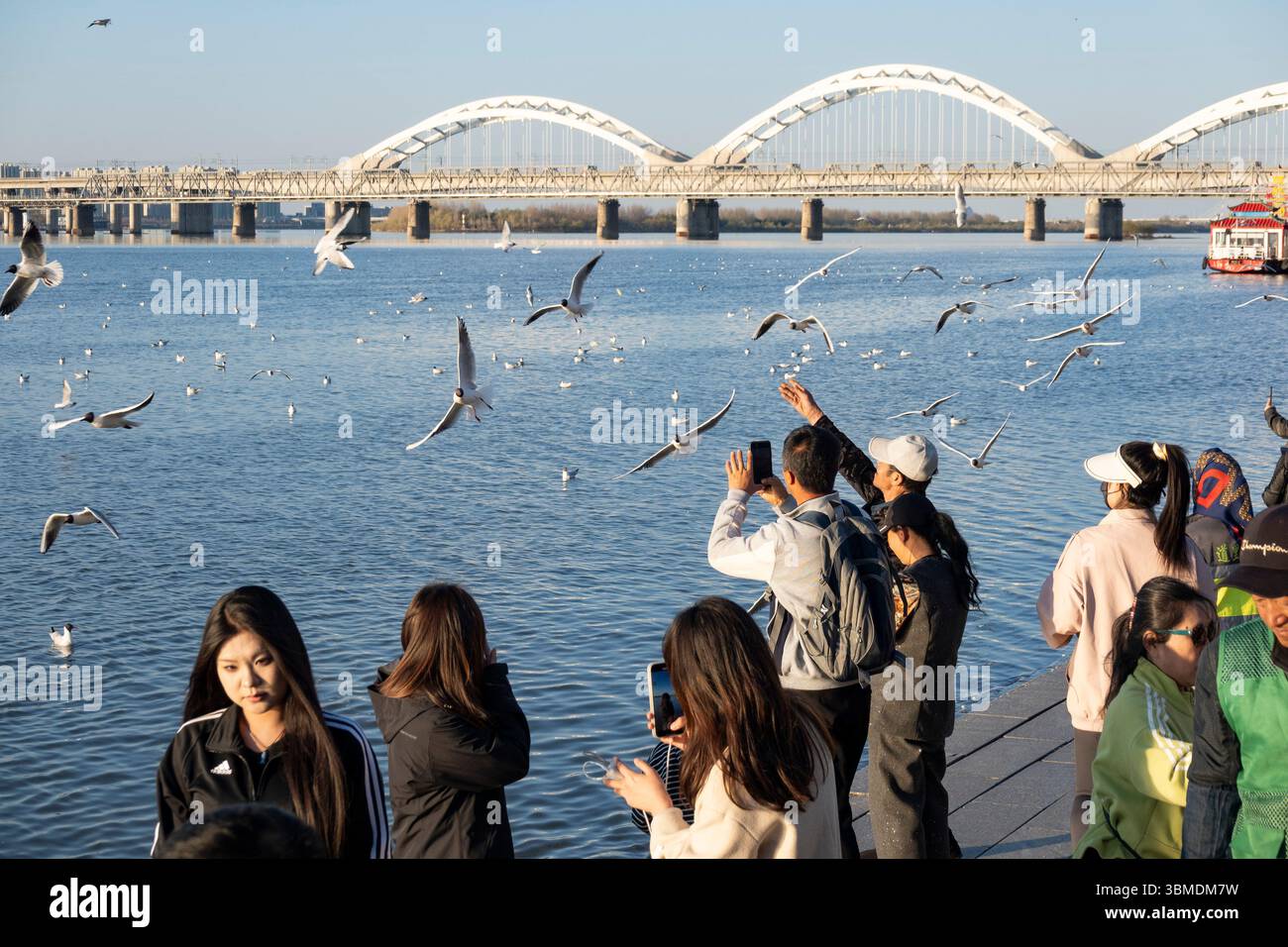 (250626) -- HARBIN, June 26, 2025 (Xinhua) -- People have fun by the ...
