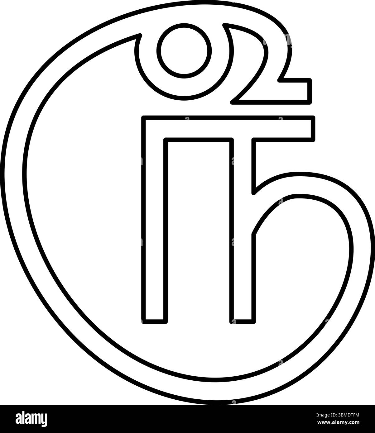 Tamil rupee sign Sri Lanka currency symbol contour outline line icon ...