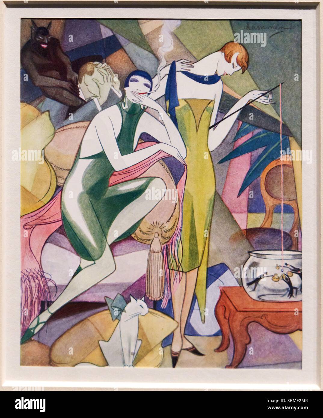 Fish 1925 Jeanne Mammen (1890-1976), Goldfischfang, The Fishing for Goldfish ...