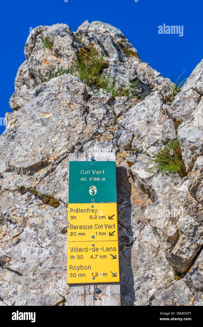 France, Isere, Villard-de-Lans, Vercors Regional Natural Park, Col Vert (1766m) Stock Photo