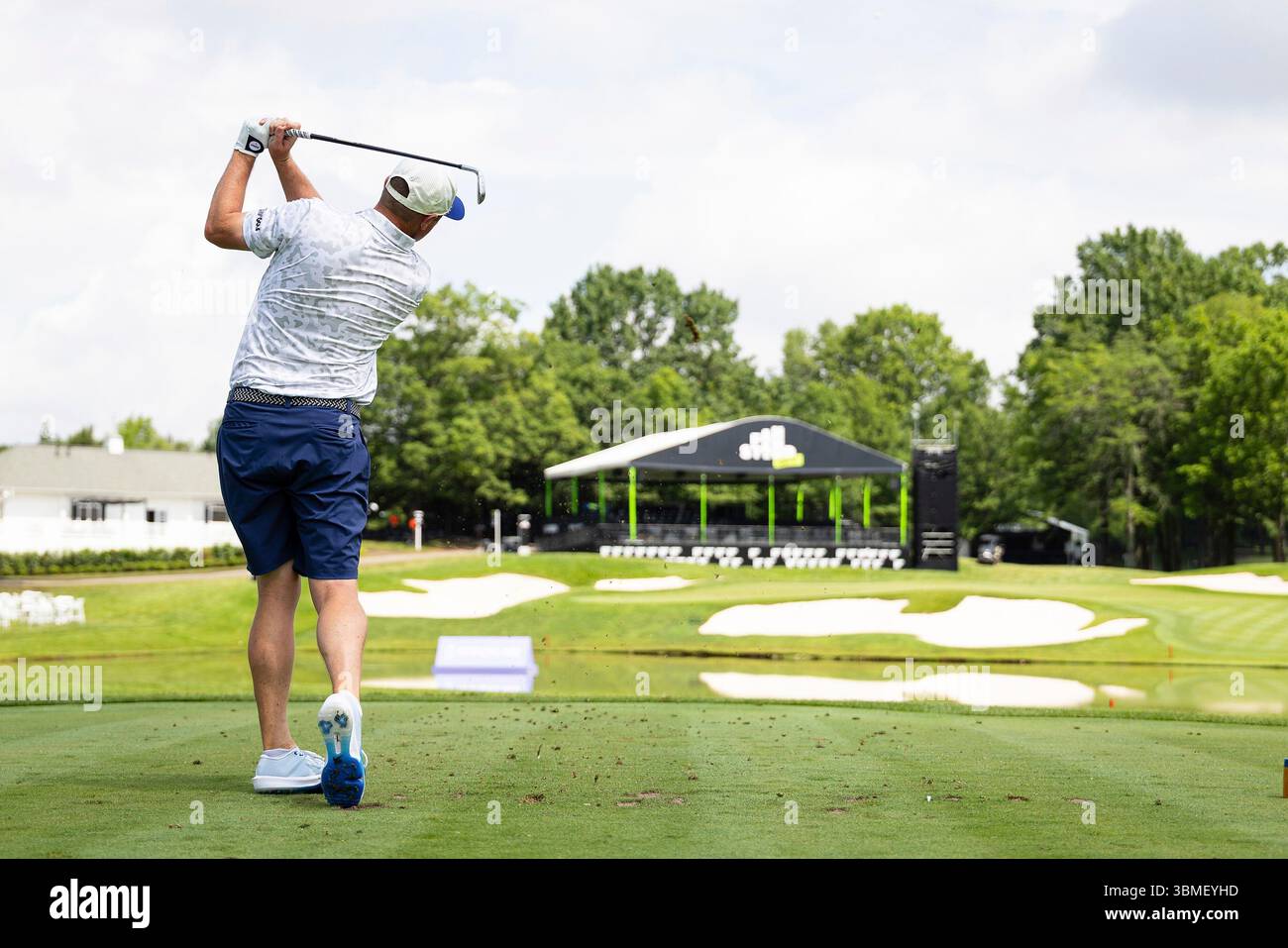 Jason Kokrak of Smash GC hits his shot during the am-am after LIV Golf ...
