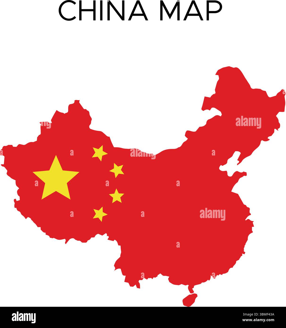 vector map of China isolated on a white backgrounD Stock Vector