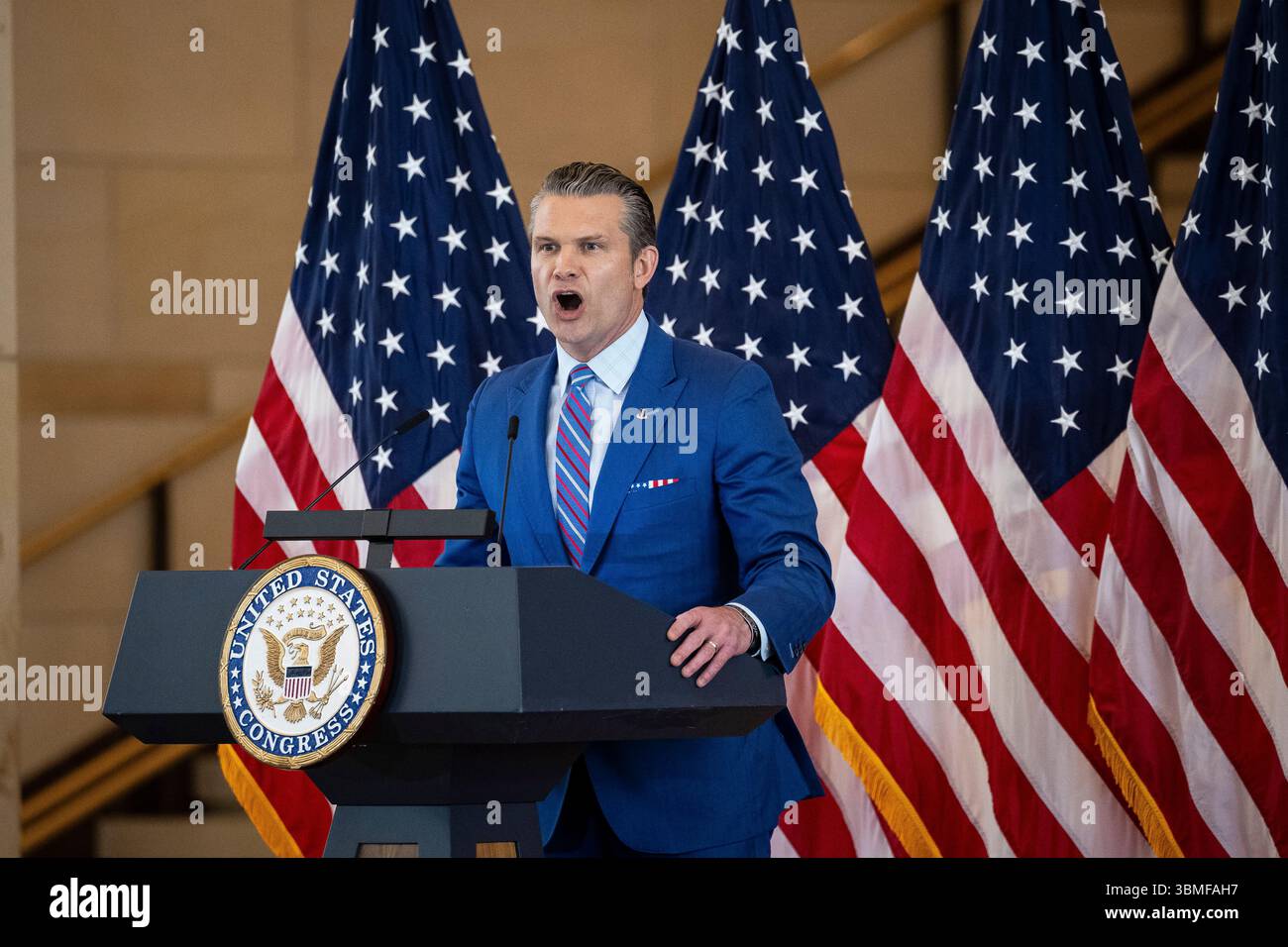 Secretary of Defense Pete Hegseth speaks during a Congressional Gold