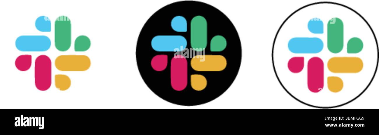 Vector Slack icon isolated on a white background, Slack logo Stock Vector